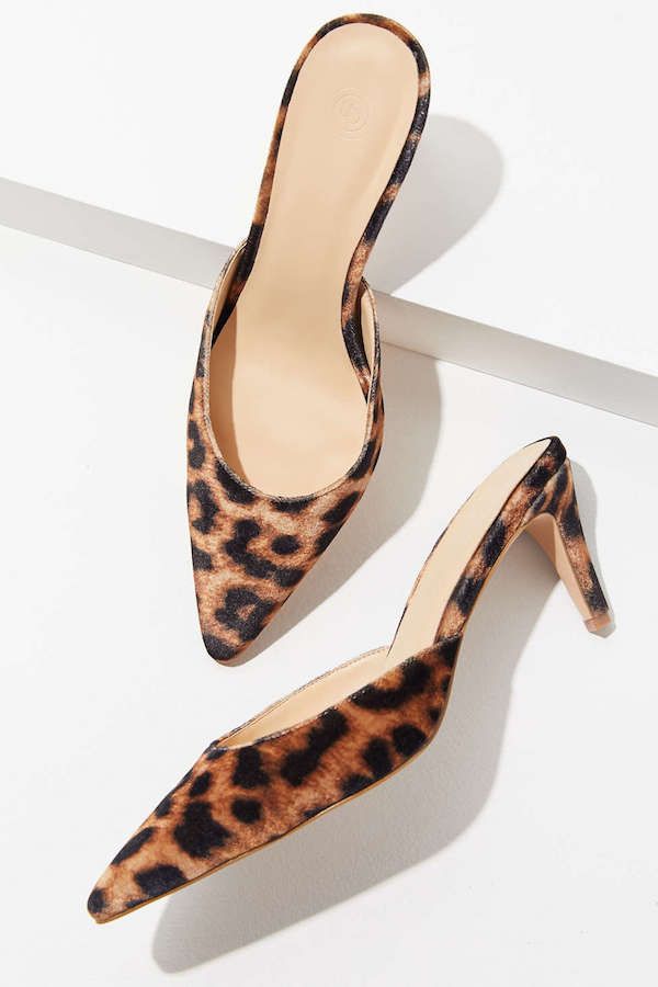 leopard short heels